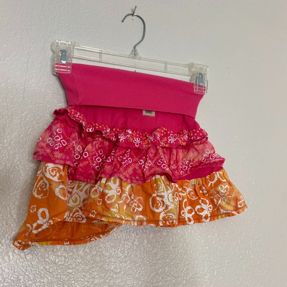Shilav Girls Toddler Sz 3 Pink Tiered Skirt Orange